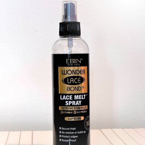 EBIN New York Wonder Lace Bond Melting SprayExtra Hold for Flawless Lace Installs Lace Melting Spray by EBIN, strong hold for lace front wigs, creates natural hairline finish without residue, available at DGHairstyl